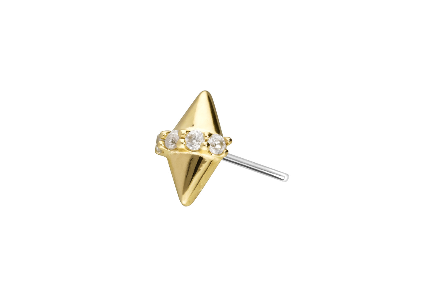 14 Karat Gold Aufsatz mit Titan Push Pin MOISSANIT + 2 SPITZEN